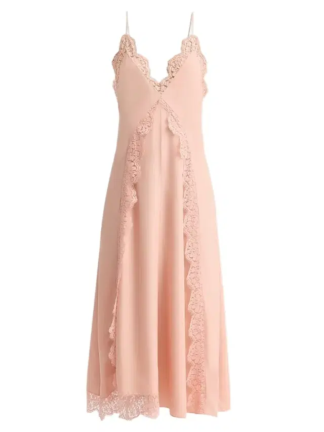 Stella McCartney Women's Lace-Trimmed Silk Cami Dress - Soft Rose