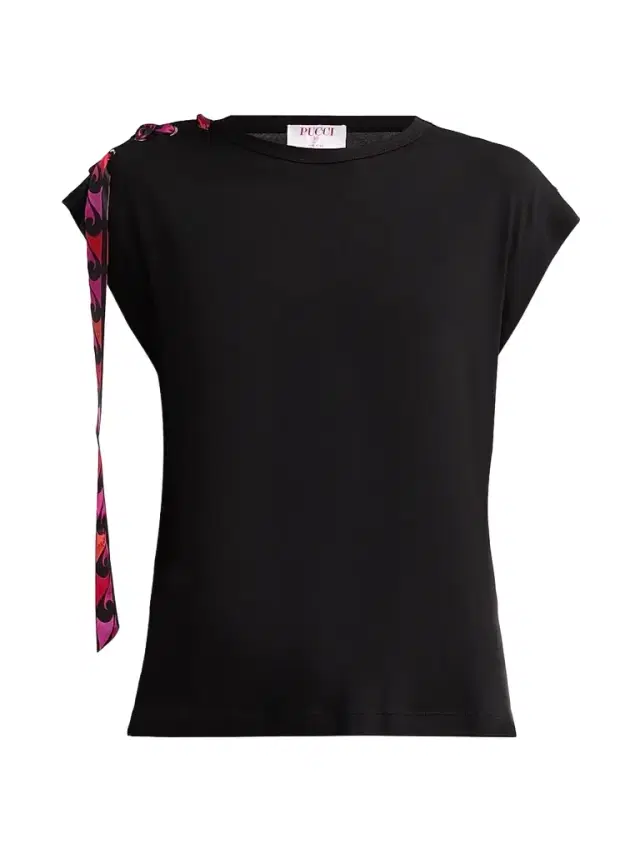 Women's L'Alba Jersey Eyelet T-Shirt - Nero