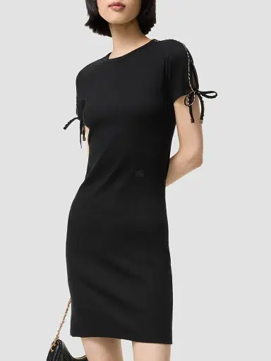 Burberry Women's Tatiana Checked Trim Cotton Mini Dress | Thumbnail 2