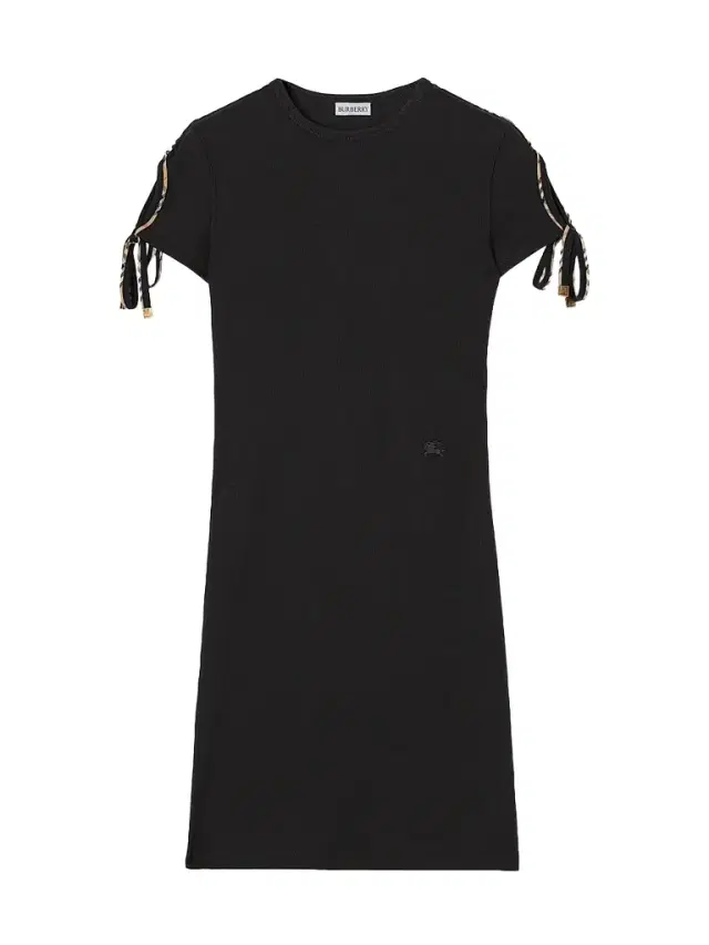 Burberry Women's Tatiana Checked Trim Cotton Mini Dress - Black