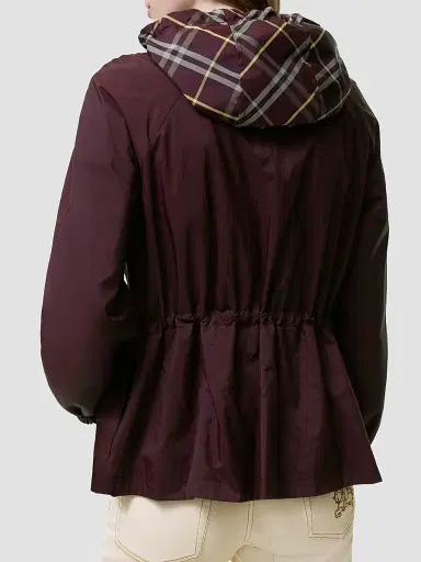 Burberry Women's Shifford Reversible Check Nylon Hooded Jacket - Vineyard Red - Size XXS | Thumbnail 3 Burberry Women's Shifford Reversible Check Nylon Hooded Jacket - Vineyard Red - Size XXS | Thumbnail 3