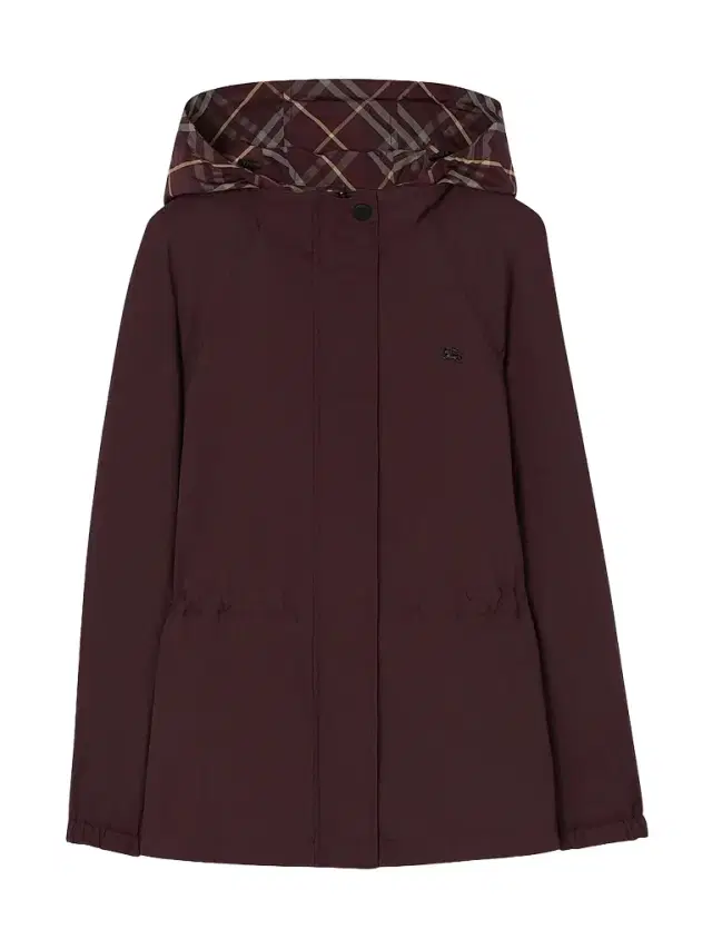 Burberry Women's Shifford Reversible Check Nylon Hooded Jacket - Vineyard Red