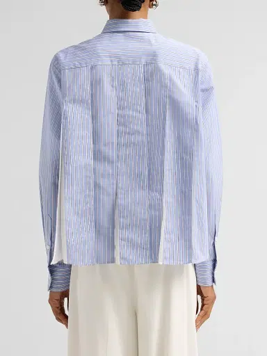 Sacai Women's Cotton Poplin Striped Shirt - Blue Stripe - Size XL | Thumbnail 3 Sacai Women's Cotton Poplin Striped Shirt - Blue Stripe - Size XL | Thumbnail 3