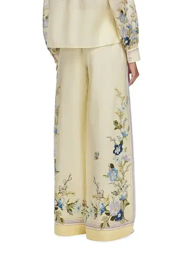 Self-Portrait Women's Floral Organza Wide-Leg Drawstring Pants - Yellow - Size 12 | Thumbnail 5 Self-Portrait Women's Floral Organza Wide-Leg Drawstring Pants - Yellow - Size 12 | Thumbnail 5