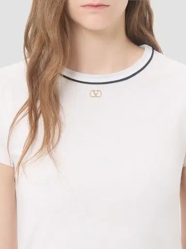 Valentino Garavani Women's Cotton Jersey T-Shirt - White - Size XL | Thumbnail 6