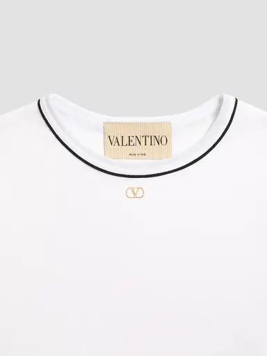 Valentino Garavani Women's Cotton Jersey T-Shirt - White - Size XL | Thumbnail 7