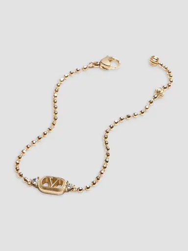 Valentino Garavani Women's Ovalette Metal and Swarovski Crystal Bracelet - Gold Crystal | Thumbnail 4 Valentino Garavani Women's Ovalette Metal and Swarovski Crystal Bracelet - Gold Crystal | Thumbnail 4