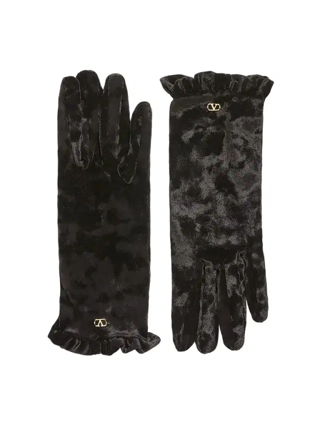Valentino Garavani Women's VLogo Signature Chenille Gloves - Black Gold