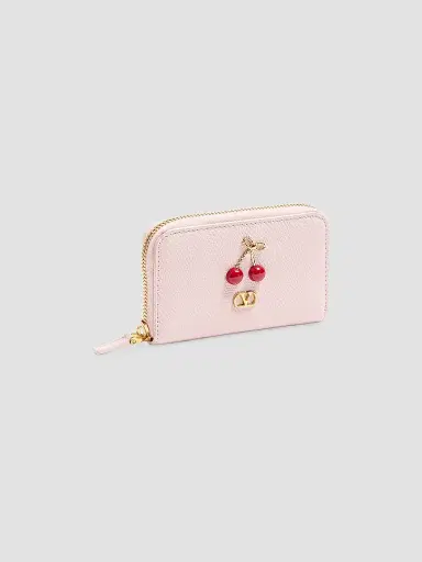 Valentino Garavani Women's Zip Wallet in Grainy Calfskin - Rose Quartz | Thumbnail 4