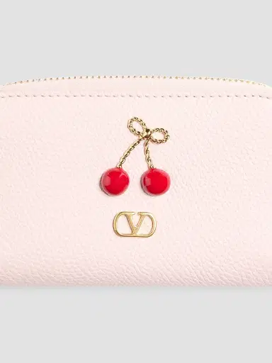 Valentino Garavani Women's Zip Wallet in Grainy Calfskin - Rose Quartz | Thumbnail 5