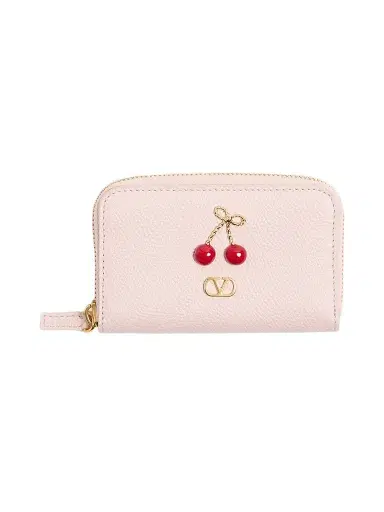 Valentino Garavani Women's Zip Wallet in Grainy Calfskin - Rose Quartz | Thumbnail 1