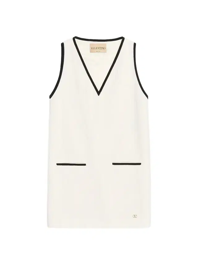 Valentino Garavani Women's Short Dress in Canestrello Cotton Tweed - Latte Black