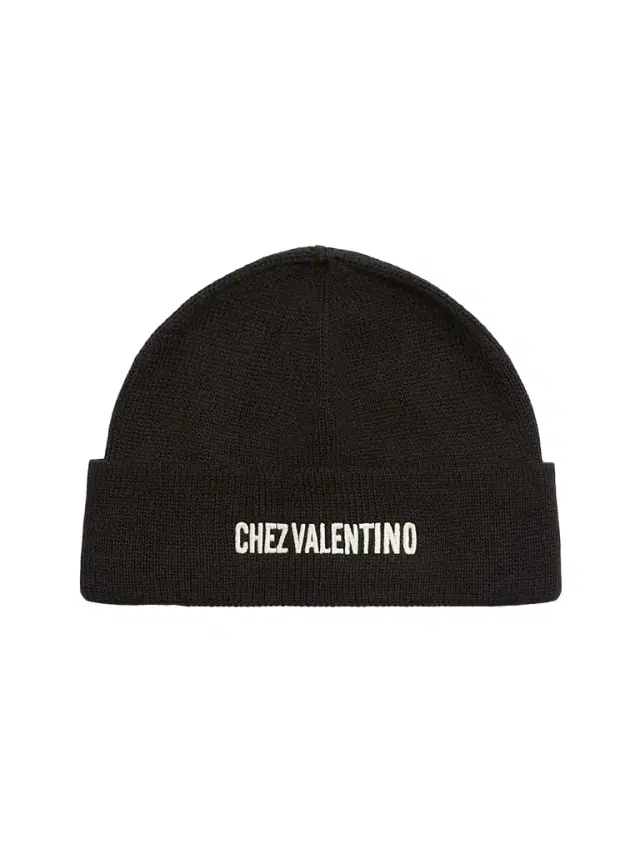 Valentino Garavani Men's Knitted Wool Beanie - Black
