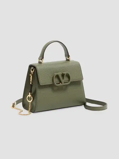 Valentino Garavani Women's VSling Top Handle Bag in Grainy Calfskin - Military Green | Thumbnail 5