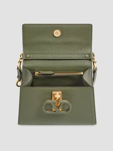 Valentino Garavani Women's VSling Top Handle Bag in Grainy Calfskin - Military Green | Thumbnail 7