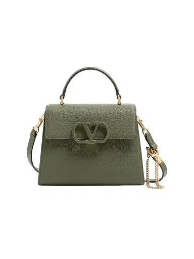 Valentino Garavani Women's VSling Top Handle Bag in Grainy Calfskin - Military Green | Thumbnail 1