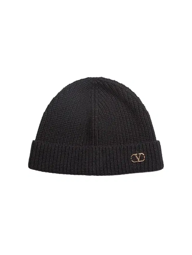Valentino Garavani Men's VLogo Signature Knitted Cashmere Beanie - Black