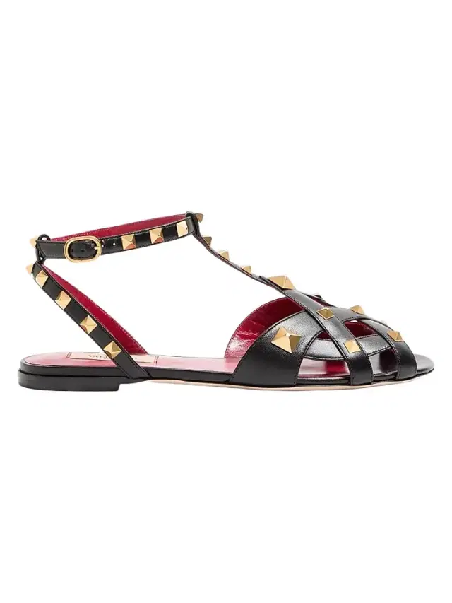 Valentino Garavani Women's Studdy Kidskin Sandals - Black
