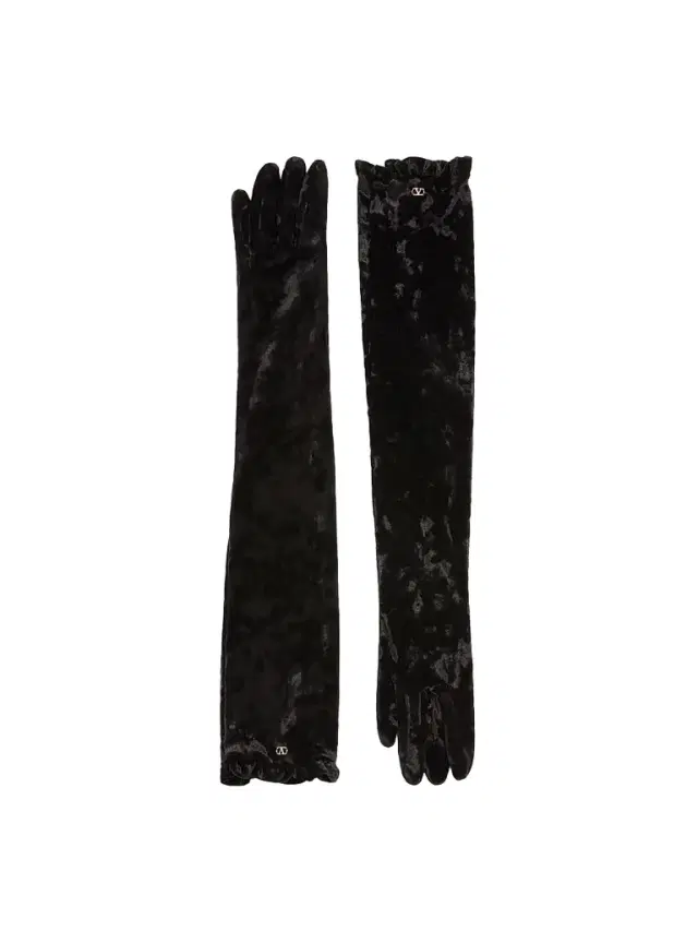 Valentino Garavani Women's VLogo Signature Long Chenille Gloves - Black Gold