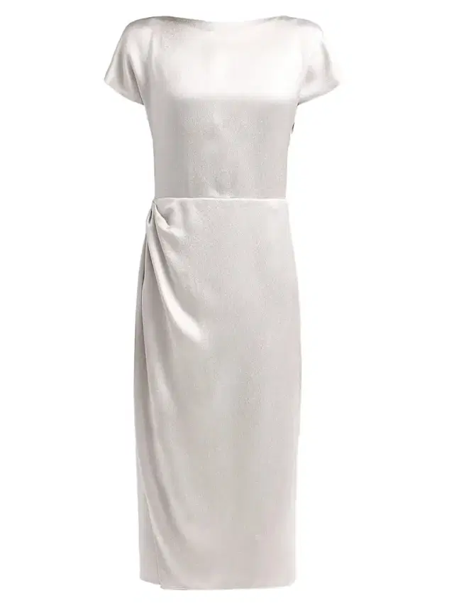 Women's Draped Satin Sheath Midi Dress - Antarctica
