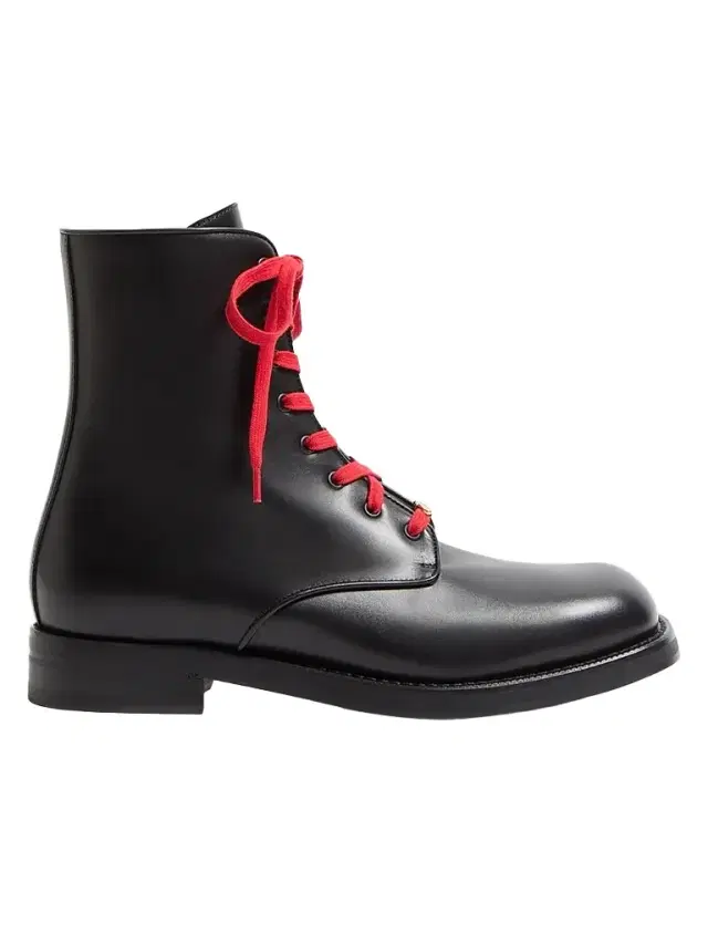 Valentino Garavani Men's Punx Calfskin Combat Boots - Black