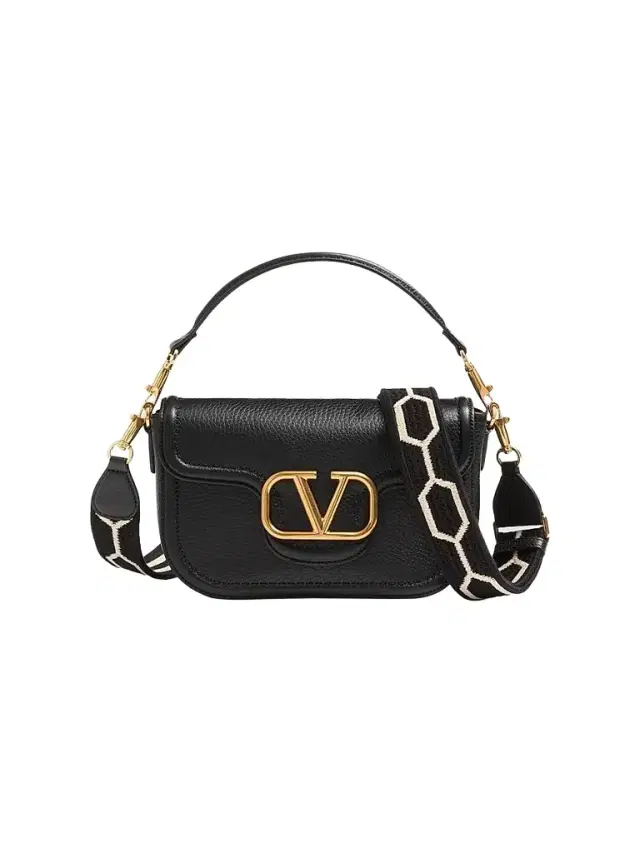 Valentino Garavani Women's Alltime Top Handle Bag in Grainy Calfskin - Black White