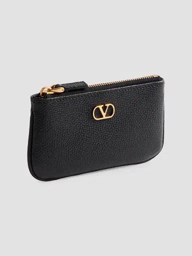 Valentino Garavani Women's Grainy Calfskin Key Ring - Black | Thumbnail 3
