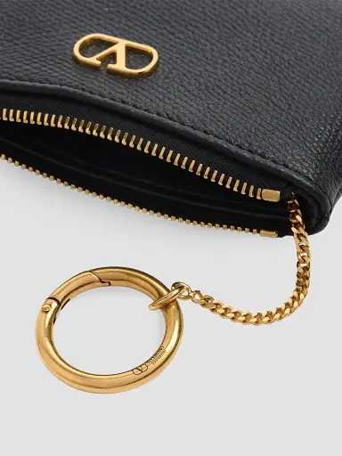 Valentino Garavani Women's Grainy Calfskin Key Ring - Black | Thumbnail 5