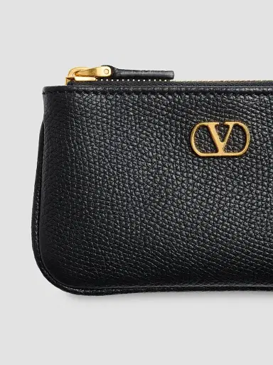 Valentino Garavani Women's Grainy Calfskin Key Ring - Black | Thumbnail 6