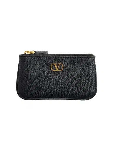 Valentino Garavani Women's Grainy Calfskin Key Ring - Black | Thumbnail 1