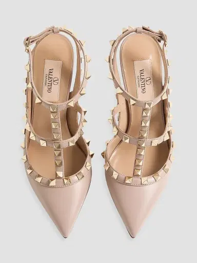 Valentino Garavani Women's Rockstud Ankle Strap 100MM Pumps - Poudre - Size 4.5 | Thumbnail 4 Valentino Garavani Women's Rockstud Ankle Strap 100MM Pumps - Poudre - Size 4.5 | Thumbnail 4