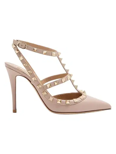 Valentino Garavani Women's Rockstud Ankle Strap 100MM Pumps - Poudre - Size 4.5 | Thumbnail 1 Valentino Garavani Women's Rockstud Ankle Strap 100MM Pumps - Poudre - Size 4.5 | Thumbnail 1