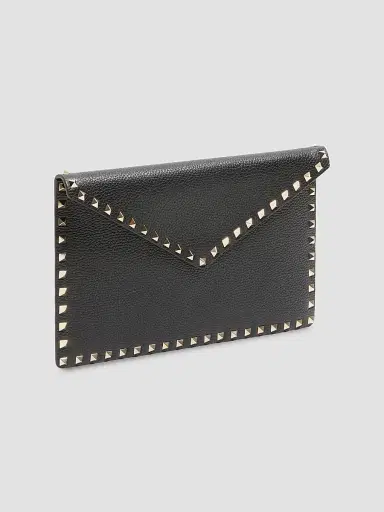 Valentino Garavani Women's Rockstud Grainy Calfskin Envelope Pouch - Black | Thumbnail 2 Valentino Garavani Women's Rockstud Grainy Calfskin Envelope Pouch - Black | Thumbnail 2