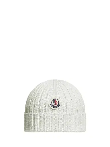 Moncler Baby Girl's Beanie Hat in Wool - White - Size XS | Thumbnail 1 Moncler Baby Girl's Beanie Hat in Wool - White - Size XS | Thumbnail 1
