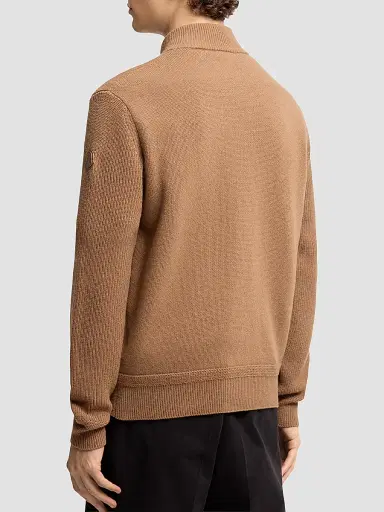 Moncler Men's Cardigan in Wool and Cashmere - Light Brown - Size XXL | Thumbnail 3 Moncler Men's Cardigan in Wool and Cashmere - Light Brown - Size XXL | Thumbnail 3