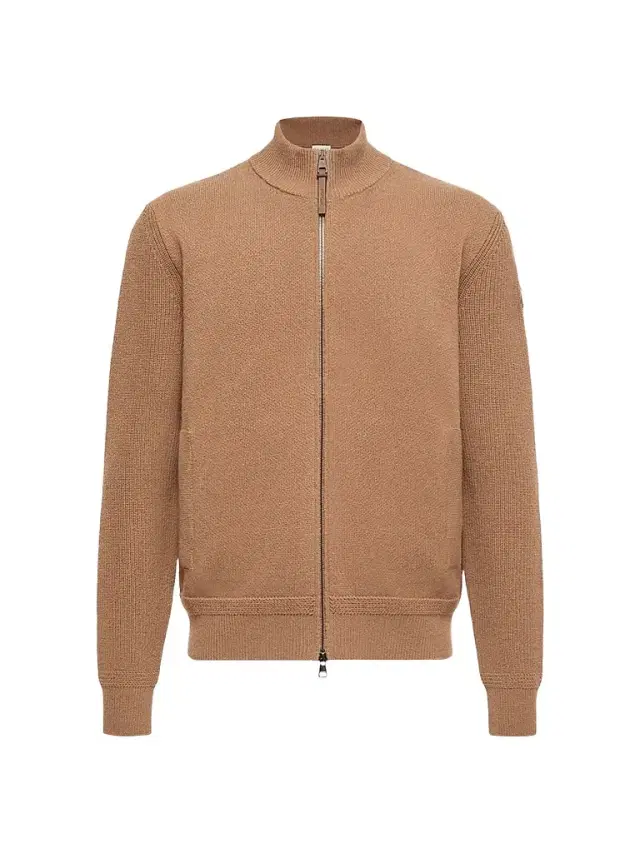 Moncler Men's Cardigan in Wool and Cashmere - Light Brown