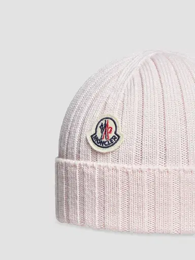 Moncler Baby Girl's Beanie Hat in Wool - Light Pink - Size XS | Thumbnail 3