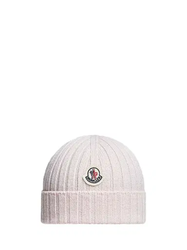 Moncler Baby Girl's Beanie Hat in Wool - Light Pink - Size XS | Thumbnail 1