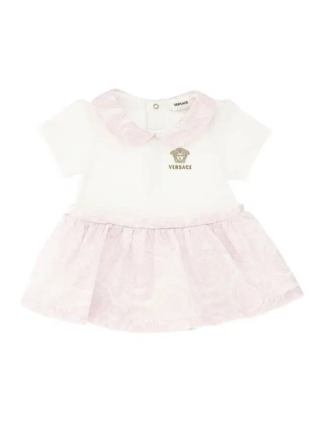 Versace Baby Girl's Ribbed Medusa Embroidery Dress - White 9 Months