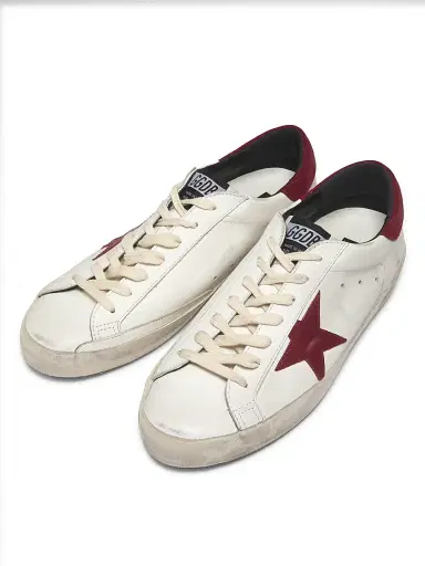 Golden Goose Men's Super-Star Leather Low-Top Sneakers - White Red | Thumbnail 4 Golden Goose Men's Super-Star Leather Low-Top Sneakers - White Red | Thumbnail 4