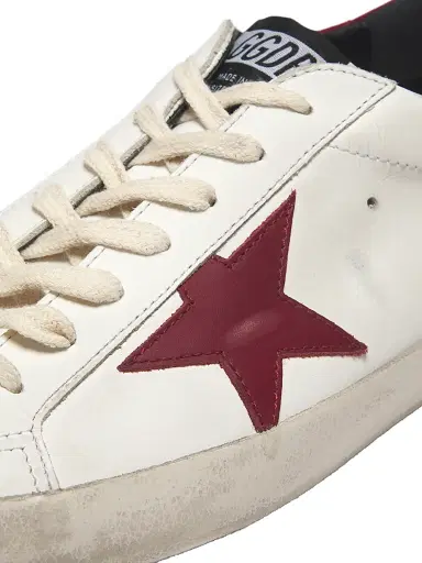 Golden Goose Men's Super-Star Leather Low-Top Sneakers - White Red | Thumbnail 5 Golden Goose Men's Super-Star Leather Low-Top Sneakers - White Red | Thumbnail 5