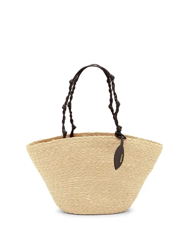 Jil Sander Women's Tangle  Raffia Bucket Bag - Natural Black