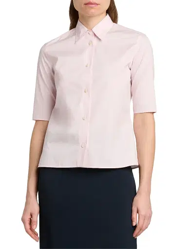 Jil Sander Women's Cotton Poplin Short-Sleeve Shirt - Rose - Size 8 | Thumbnail 3 Jil Sander Women's Cotton Poplin Short-Sleeve Shirt - Rose - Size 8 | Thumbnail 3