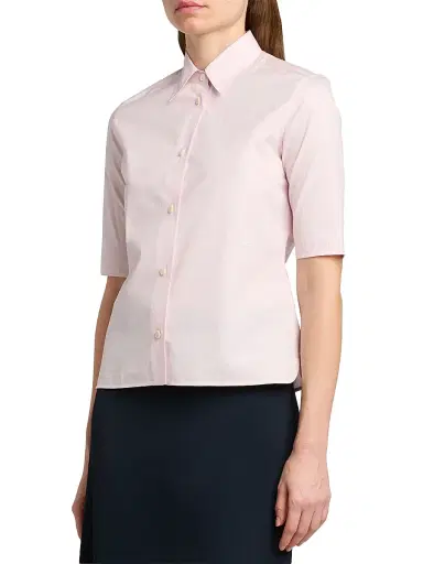 Jil Sander Women's Cotton Poplin Short-Sleeve Shirt - Rose - Size 8 | Thumbnail 4 Jil Sander Women's Cotton Poplin Short-Sleeve Shirt - Rose - Size 8 | Thumbnail 4