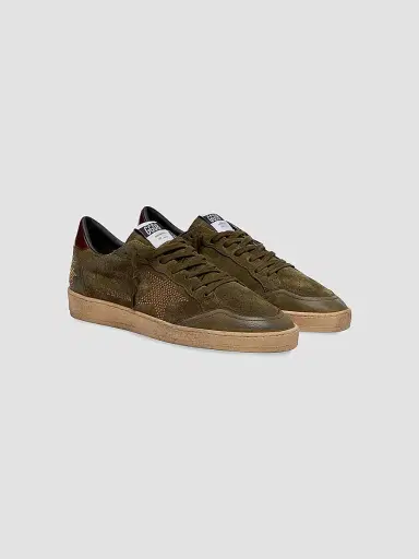 Golden Goose Men's Ballstar Suede Low-Top Sneakers - Olive Night - Size 14 | Thumbnail 2