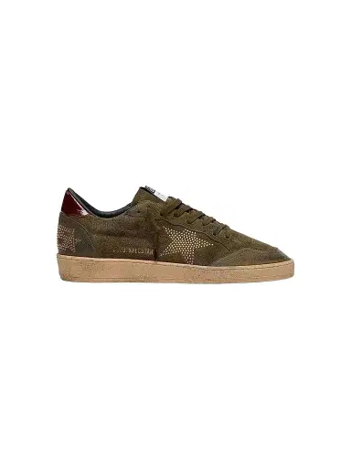 Golden Goose Men's Ballstar Suede Low-Top Sneakers - Olive Night - Size 14 | Thumbnail 1