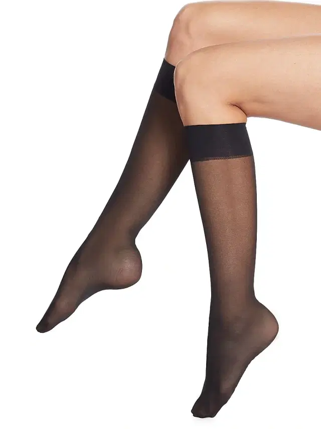 Wolford Women's Satin Touch 20 Sheer Knee Highs - Black