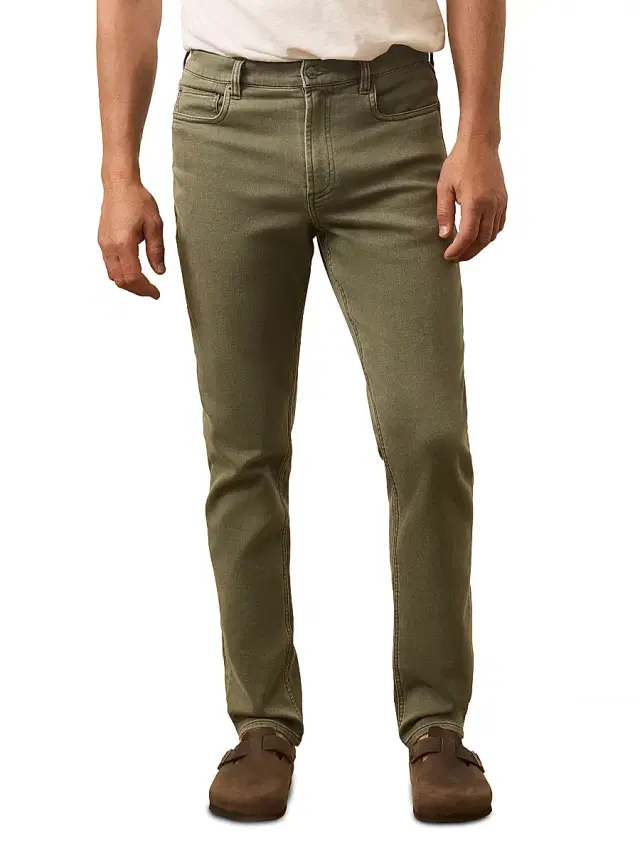 Faherty Brand Men's Stretch Terry Five-Pocket Pants - Island Olive
