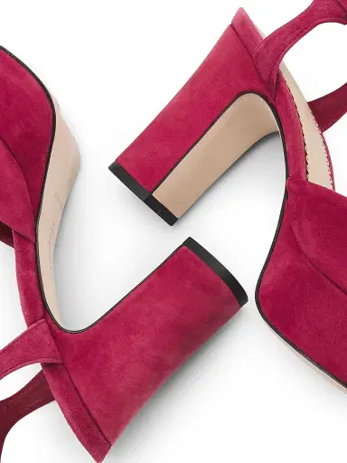 Cinq à Sept Women's Arianna 100MM Knot-Detail Suede Platform Sandals - Berry Wine - Size 11 | Thumbnail 5 Cinq à Sept Women's Arianna 100MM Knot-Detail Suede Platform Sandals - Berry Wine - Size 11 | Thumbnail 5