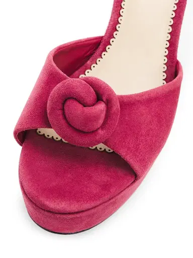 Cinq à Sept Women's Arianna 100MM Knot-Detail Suede Platform Sandals - Berry Wine - Size 11 | Thumbnail 6 Cinq à Sept Women's Arianna 100MM Knot-Detail Suede Platform Sandals - Berry Wine - Size 11 | Thumbnail 6